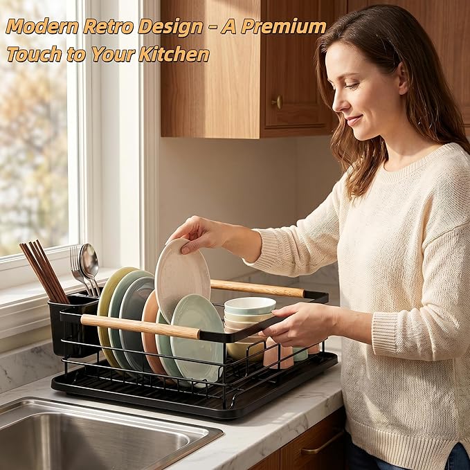 Dish Racks for Kitchen Counter, Thickened Metal Dish Drying Rack - Image 2
