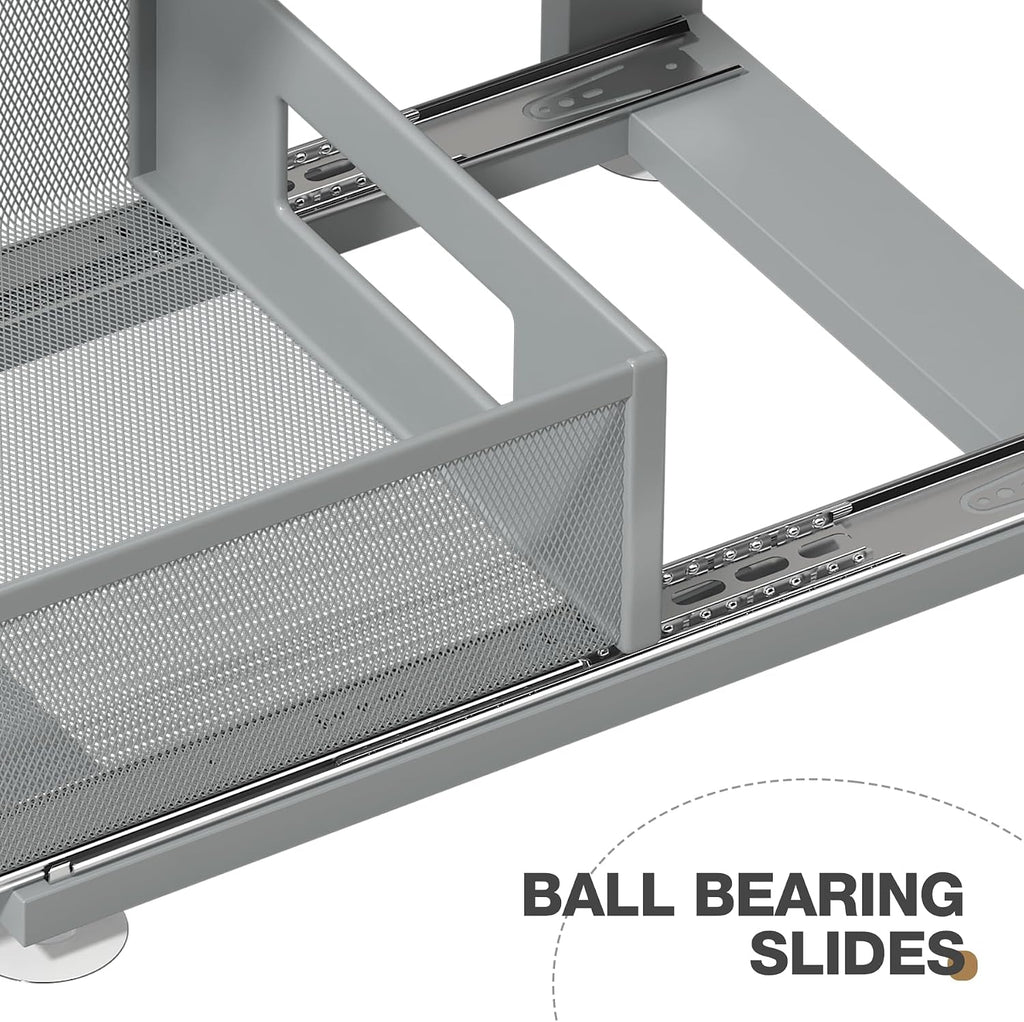 2 Pack 15.74IN-Depth Under Sink Organizer With Next-Gen Ball-Bearing