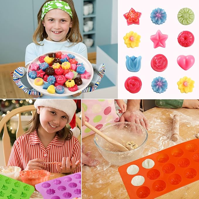 FIRETREESILVERFLOWER Flower Shape Chocolate Candy Molds Set, The stars - Image 3