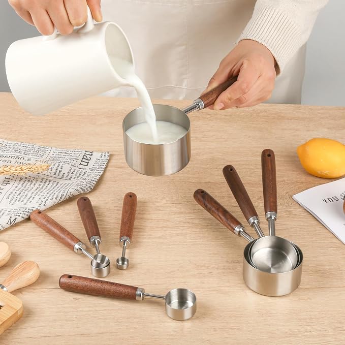Measuring Cups and Spoons Set 8, 18/8 Stainless Steel Measuring Cups and Spoons - Image 7
