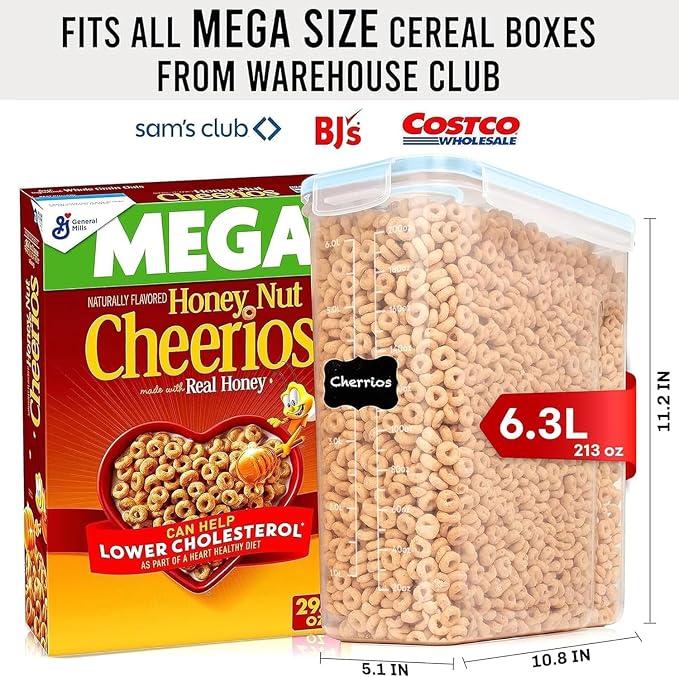 Shazo 2 Pack EXTRA Large Airtight Food Storage Cereal Containers - Image 3