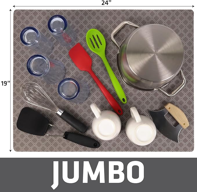 Drymate Jumbo XL Dish Drying Mat, Low-Profile, Super Absorbent, Quick Dry Fabric - Image 5
