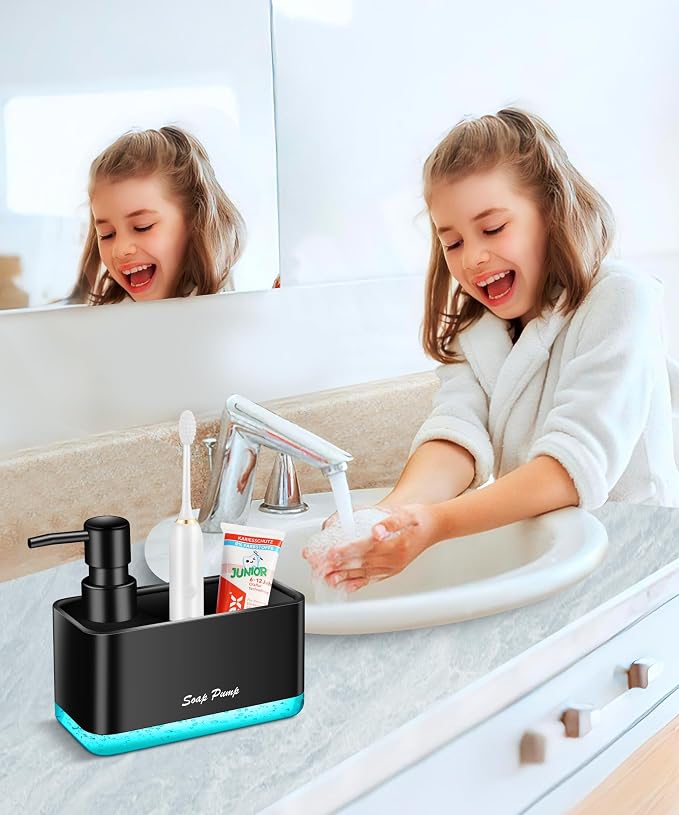 Dish Soap Dispenser with Sponge Holder, 2-in-1 Countertop Small Soap Dispenser - Image 6