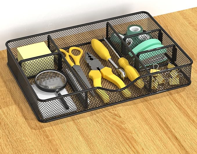 VyGrow Desk Drawer Organizer Tray, Metal Mesh Drawer Organizers Office - Image 5