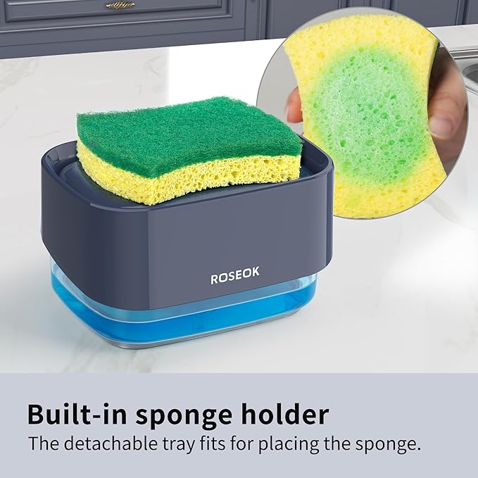 ROSEOK Dish Soap Dispenser for Kitchen, Detachable Soap Dispenser - Image 2