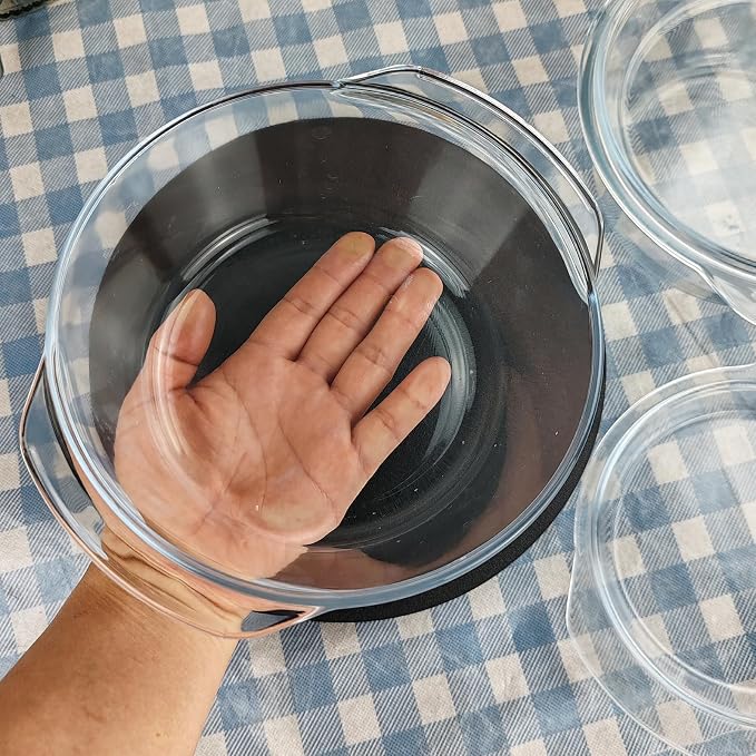 Casserole Baking Dish with 2 pcs, 1 QT large, Round with Handle and Lid - Image 9