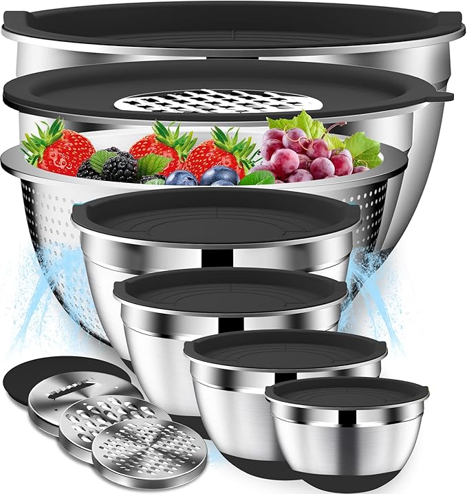 DUTZUN Mixing Bowls with Lids Set by DUTZUN