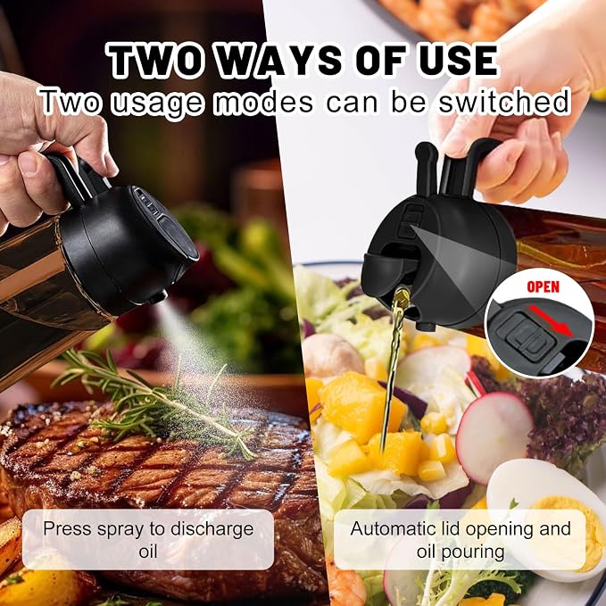 2 In 1 Oil Dispenser And Oil Sprayer, 16 Oz/470 Ml Oil Dispenser - Image 2