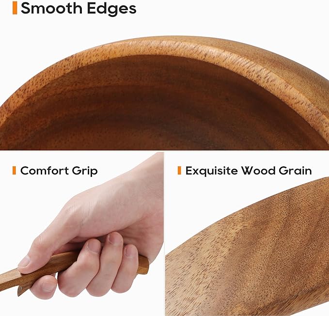 Wooden Ladle for Soup, 3 Size Teak Wood Ladle Spoon - Image 7