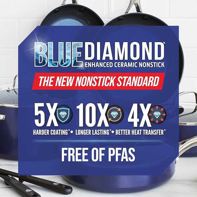 Blue Diamond 8" Nonstick Frying Pan Skillet, Diamond Infused PFAS-Free Ceramic - Image 9