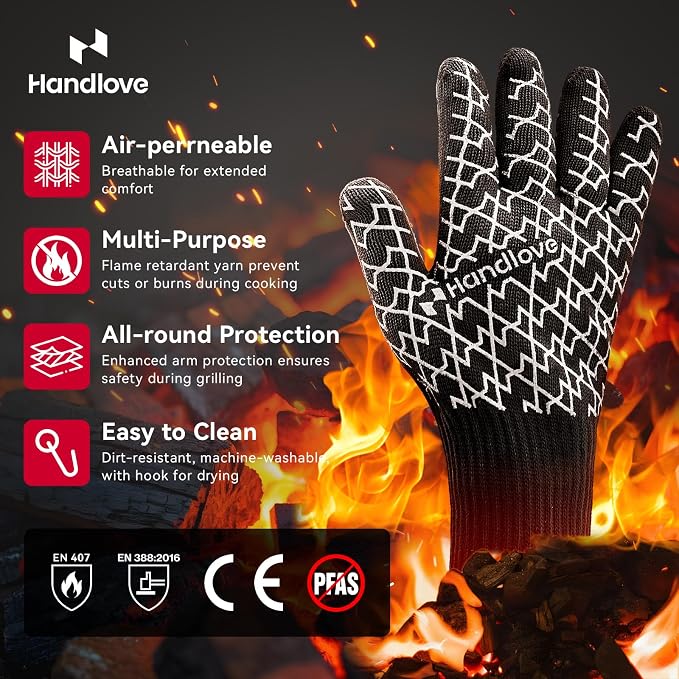 HandLove Aramid Heat Resistant BBQ Gloves – Grilling & Oven Gloves - Image 4