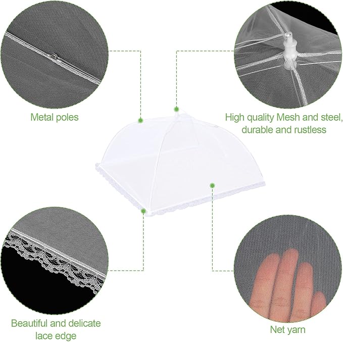 4 Pack Mesh Food Covers 17 inch, Large and Tall Food Covers, Pop-Up Mesh Food - Image 3