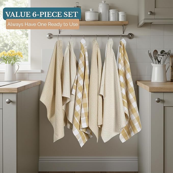 Casa Platino Dish Towels for Kitchen 18" x 28", Dish Towels Set of 6 – Great - Image 4