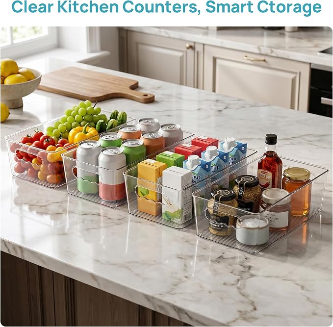 Vtopmart 8pcs Clear Organizers and Storage Bins, Plastic Storage Containers - Image 4
