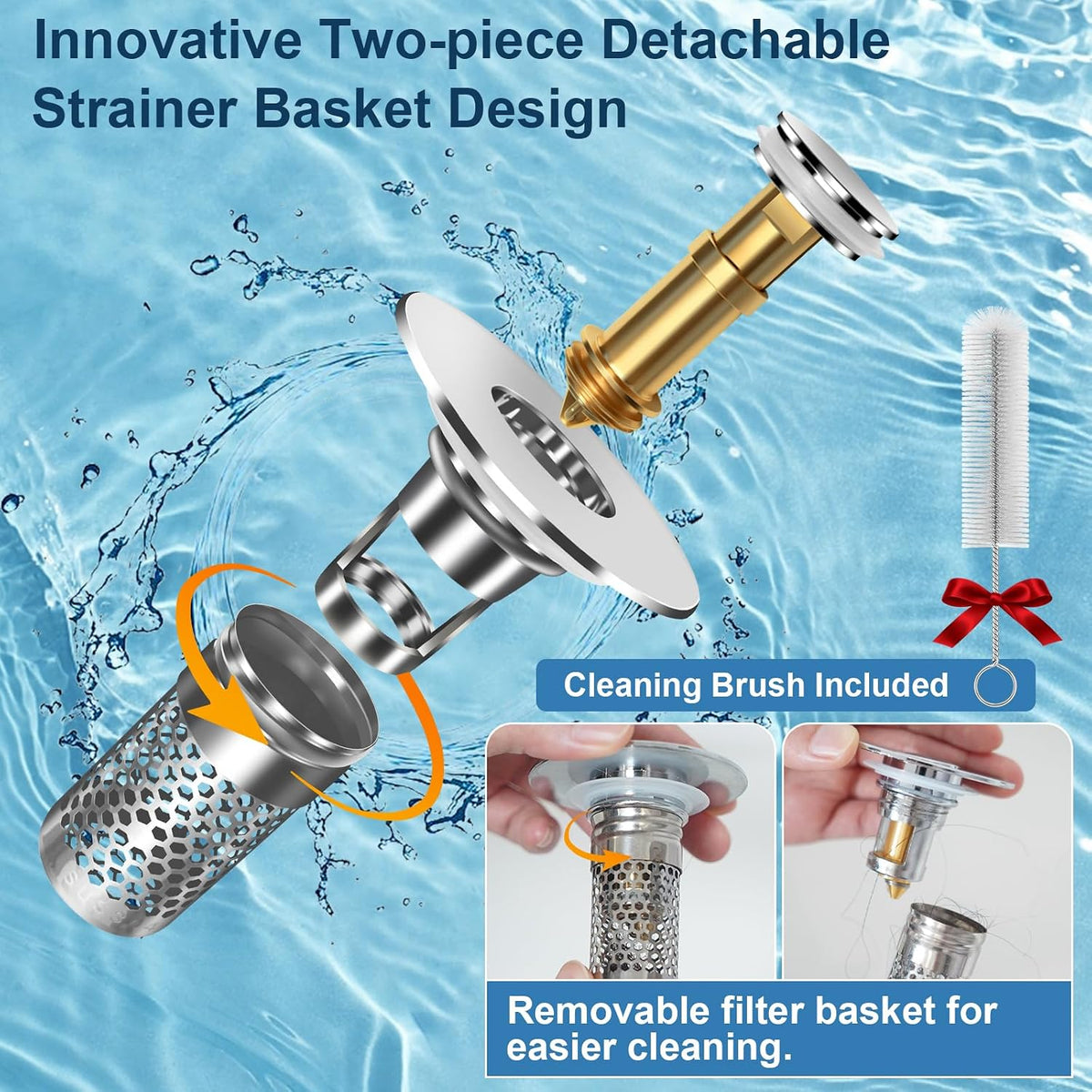 Bathroom Sink Stopper, Pop-up Bathroom Sink Drain Strainer Stopper