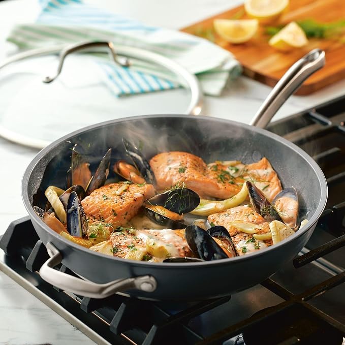 Anolon Accolade Forged Hard Anodized Nonstick Deep Frying Pan / Skillet - Image 2
