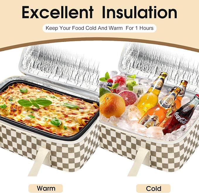 Corduroy Casserole Carrier, Insulated Lasagna Lugger - Image 4