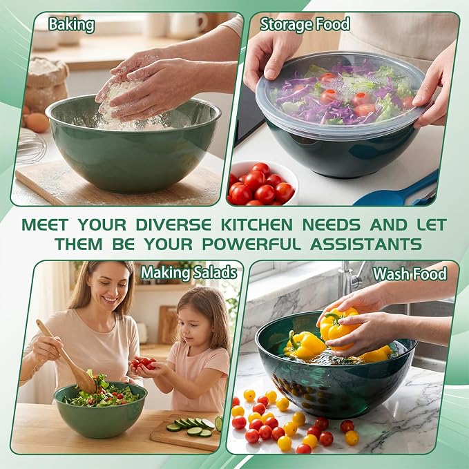 LemonRoad 6 Pcs Plastic Mixing Bowl Set - Image 5