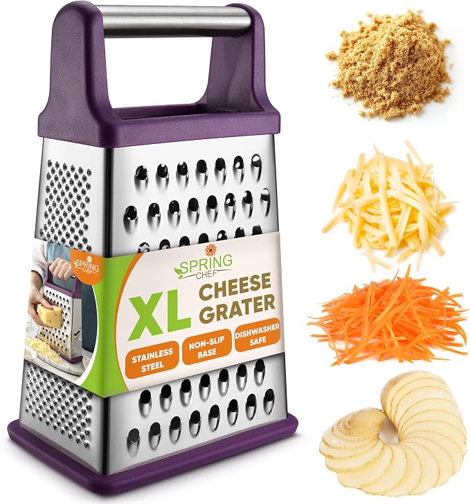 Spring Chef Purple Professional Stainless Steel XL Parmesan Cheese Grater by SpringChef