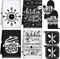 Leinuosen 8 Pcs Cooking Kitchen Decor Accessories Set Farmhouse Towels Oven by Leinuosen