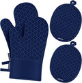 Oven Mitts and Pot Holders 4 Sets, Heat Resistant 500 ℉ Oven Mitt and Pot Holder by QEVOOON