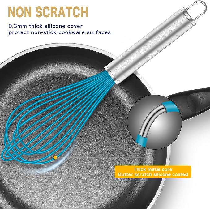 OYV Silicone Whisk, Heat Resistant 480°F Whisks - Image 8