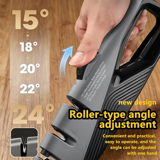 Knife Sharpener, 5 Adjustable Angle, 3 in 1 Professional Chef's Kitchen Knife - Image 8