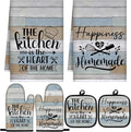 Sratte 6 Pcs Kitchen Decor Accessories Set Farmhouse Towels Pot Holders Oven by Sratte