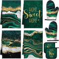 Leinuosen 8 Pcs Kitchen Towels and Dishcloths Sets Oven Mitts and Pot Holders by Leinuosen