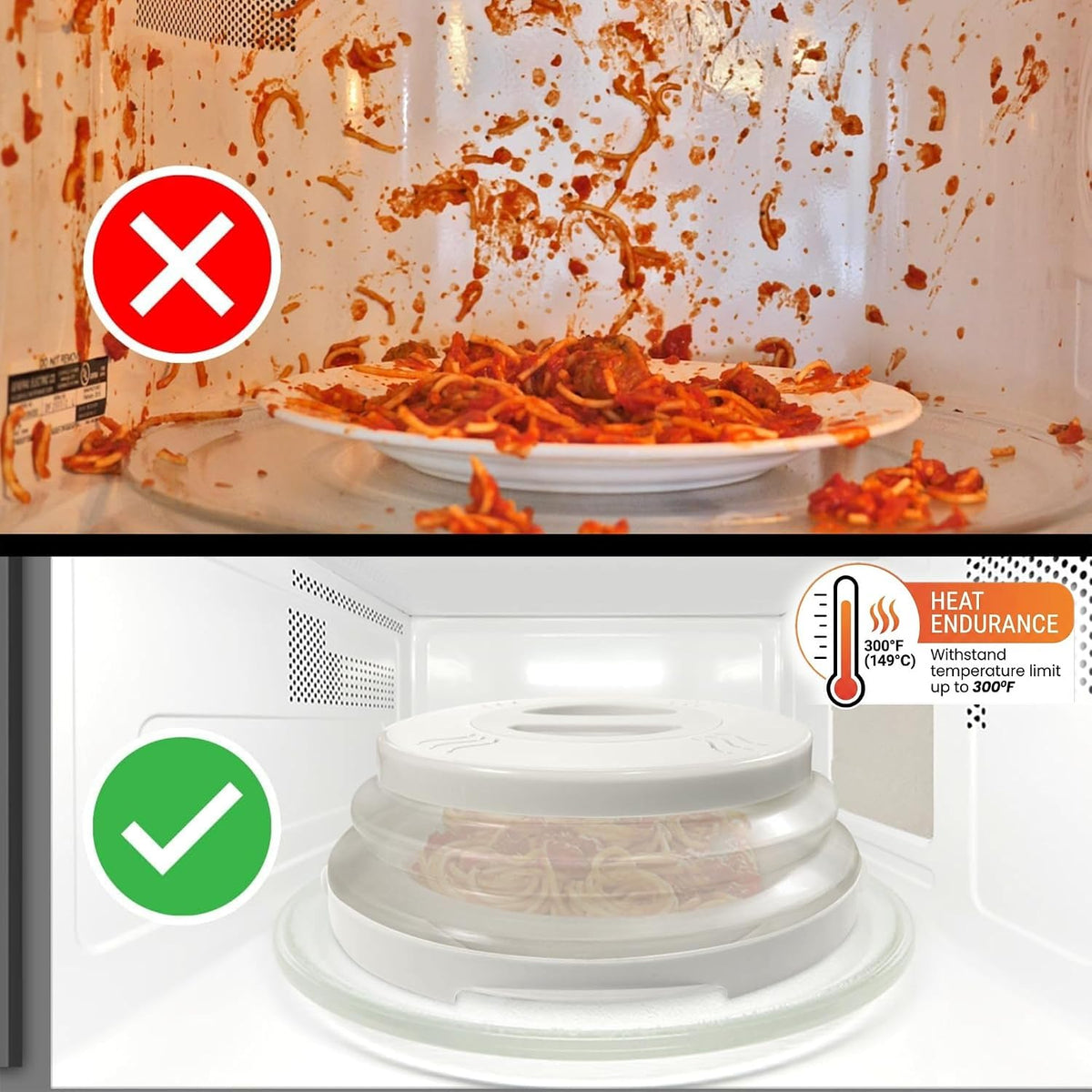 HOVER COVER Magnetic Microwave Splatter Cover - 12-Inch Collapsible