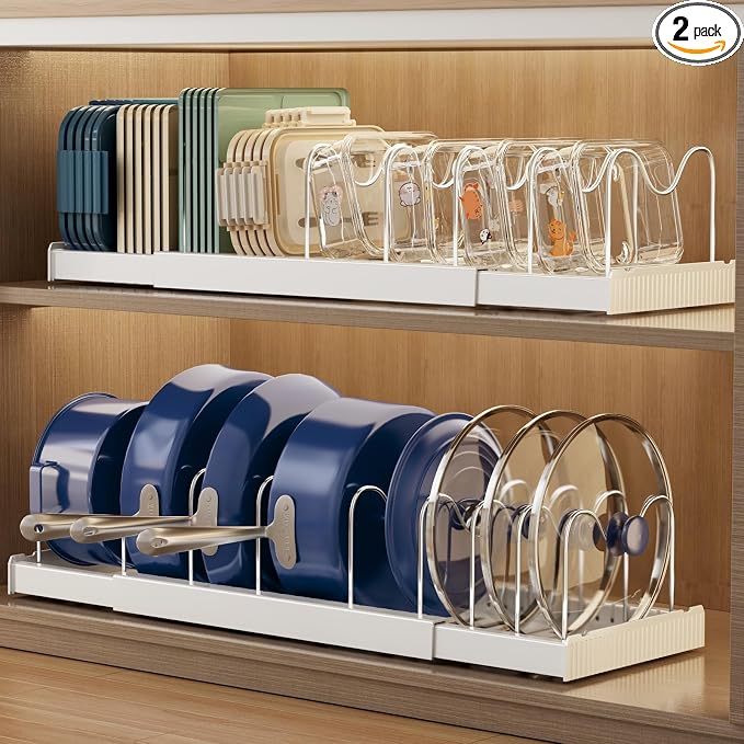 Magheo 2 Pack Expandable Food Storage Container Lid Organizers by COMFORTYOURHOME