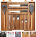 Bellsal Large Premium Acacia Wood Silverware Organizer by Bellsal