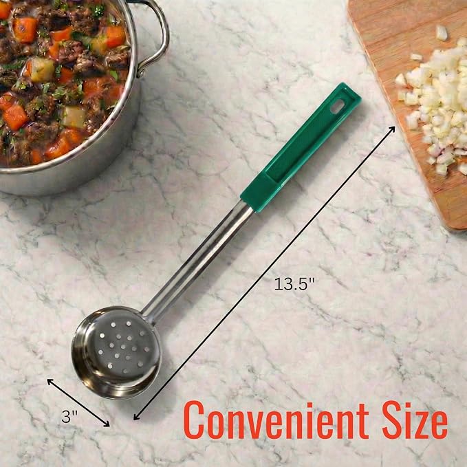 4 Ounce Slotted Stainless Steel Portion Control Ladle Spoon - Image 6