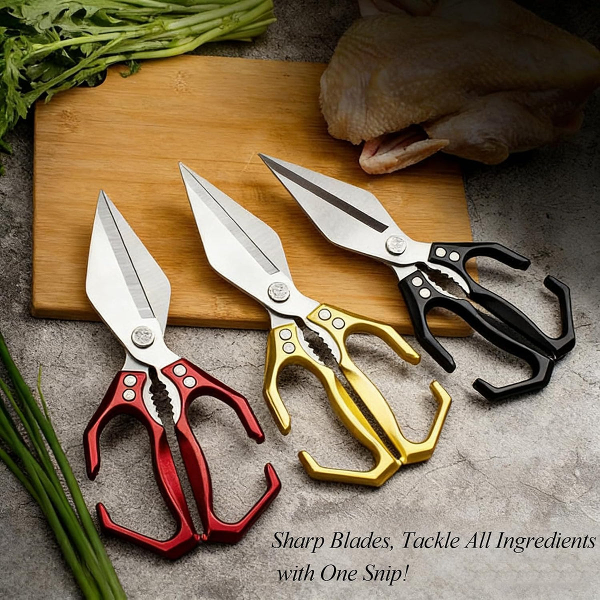 2-Piece Kitchen Scissors Set - Heavy Duty Poultry & Cooking Shears