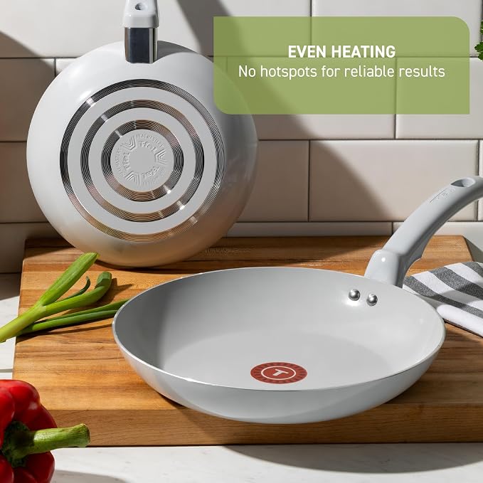 T-Fal Refresh Ceramic Nonstick Cookware Set, Oven Safe to 350°F, Ceramic Pots - Image 6