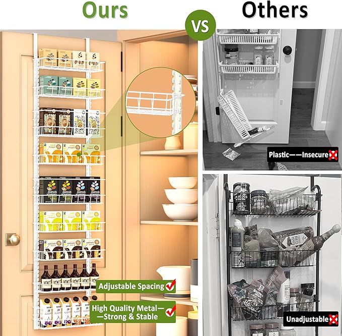 Churboro Over the Door Pantry Organizer Rack - Image 4