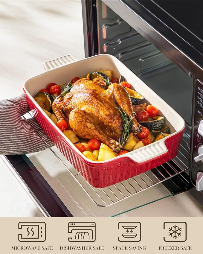 MALACASA 4.4 QT Baking Dish, 9x13 Large Casserole Dish - Image 4
