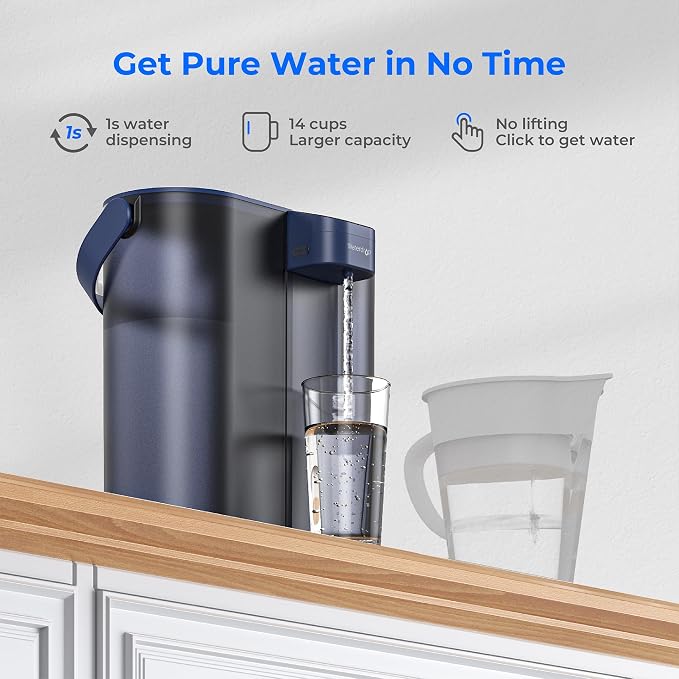 Waterdrop ED02B Compact Electric Water Filter Pitcher, 200-Gallon Rechargeable - Image 4