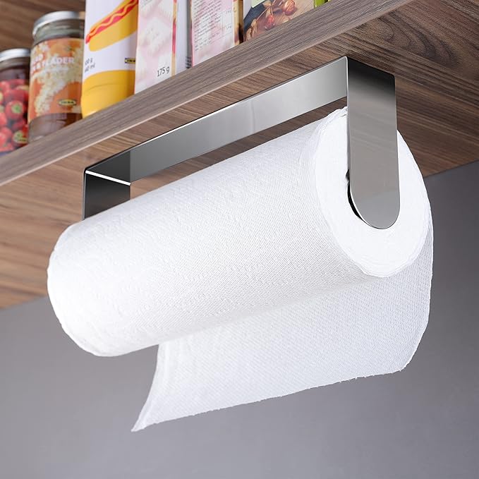 ZUNTO Adhesive Paper Towel Holder, Under Cabinet Paper Towel Rack - Image 4