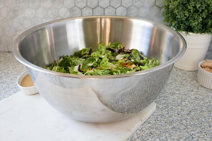 Fox Run Stainless Steel Mixing Bowl, 10.75 Quart Capacity Large Metal Bowl - Image 2