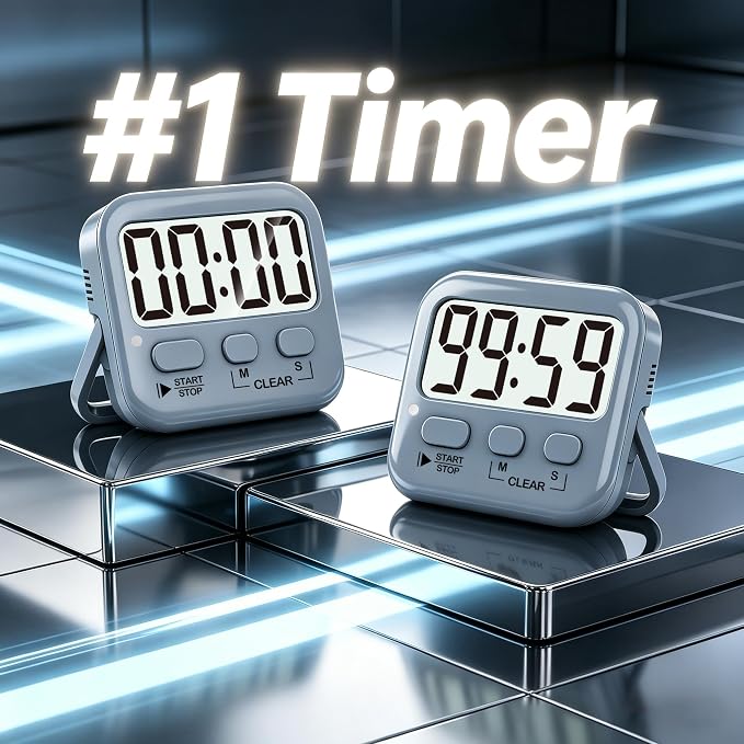 Antonki 2 Pack Digital Timer for Kids, Magnetic Countdown Kitchen Timers for - Image 2