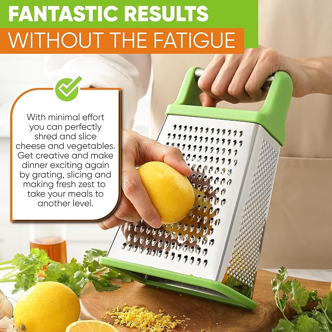 Spring Chef Green Professional Stainless Steel XL Parmesan Cheese Grater - Image 7