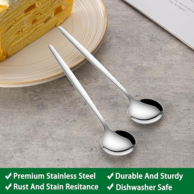 5.1 Inches Stainless Steel Coffee & Tea Spoon, 6-Piece Cute Mini Spoons - Image 3