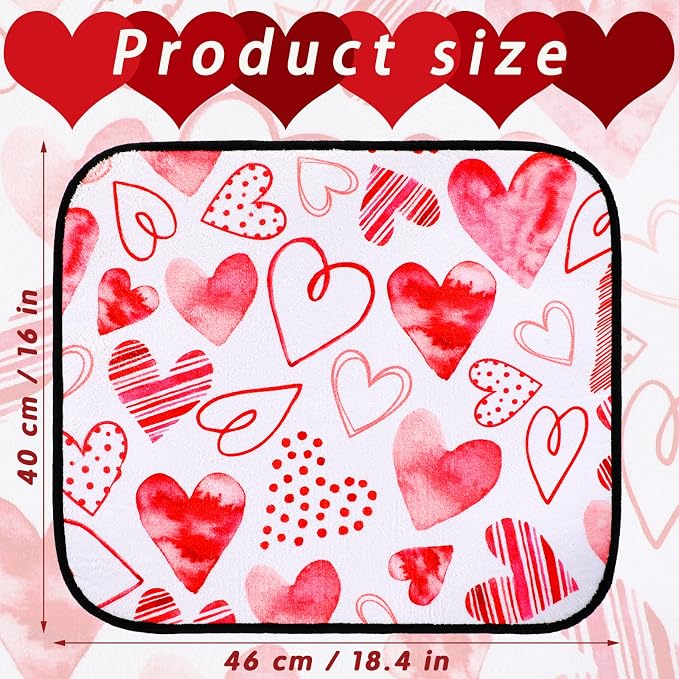 Breling Valentine's Day Dish Drying Mat Valentine Kitchen Dry Mat Absorbent - Image 2