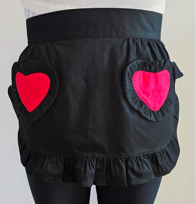 Women’s Waist Aprons with White Pockets Half Server Home Waitress Vintage - Image 2