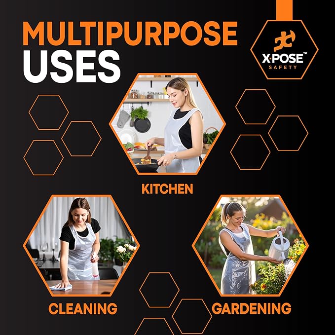 Xpose Safety 1000 White Plastic Disposable Aprons - Image 2