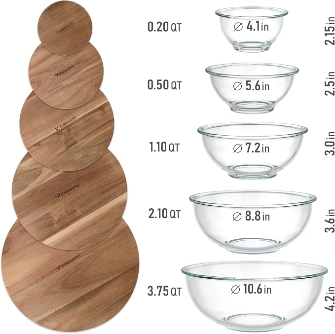 Set of 5 Nesting Glass Bowls - Image 5