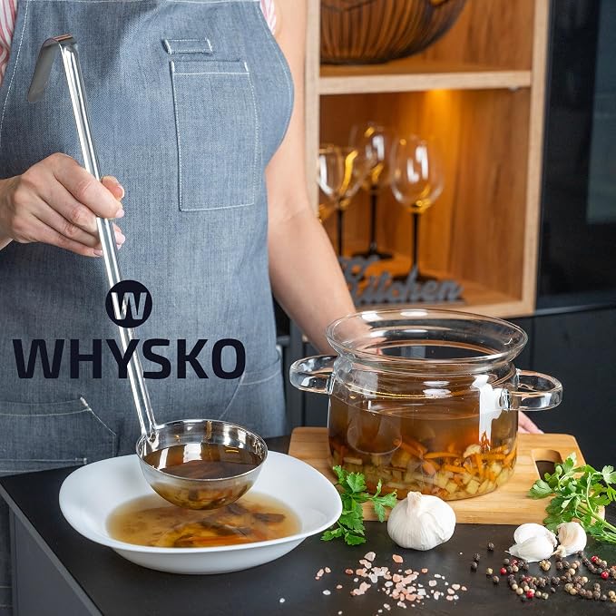 Whysko Soup Ladles Stainless Steel Multipack, 6 & 8 oz Metal Ladle Spoons - Image 7