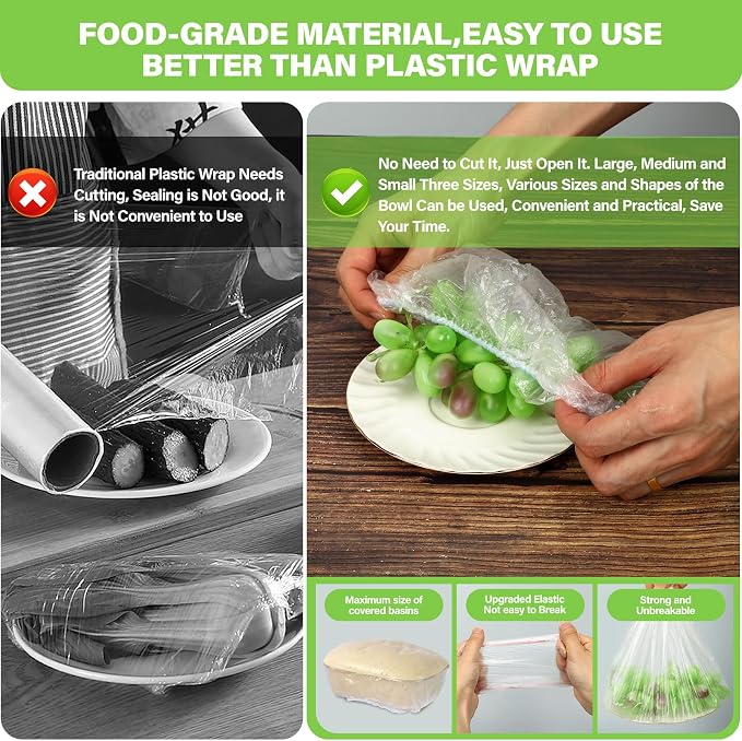 3rd Upgraded Plastic Bowl Covers, 3 Sizes Plastic Covers - Image 5