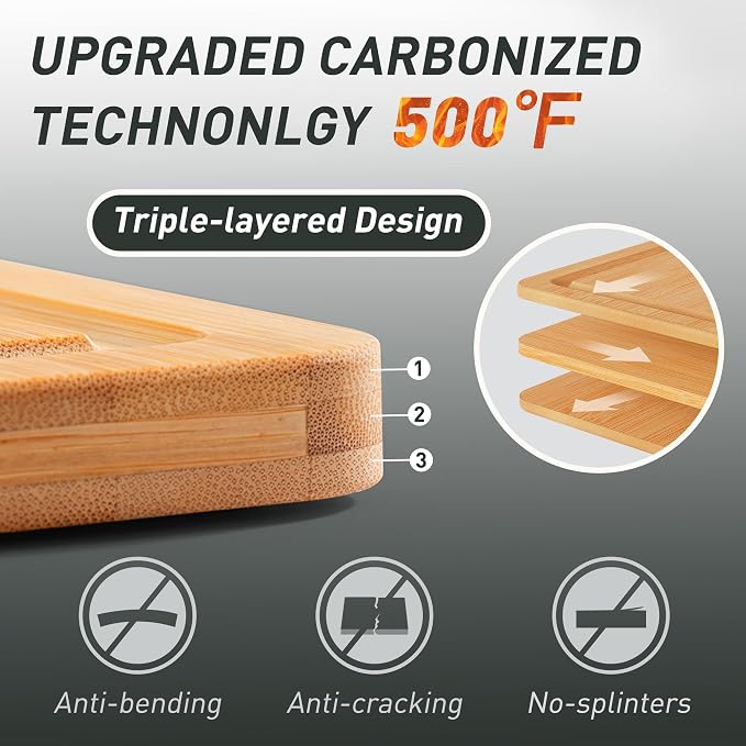 5 Packs Bamboo Cutting Board Set - Image 3